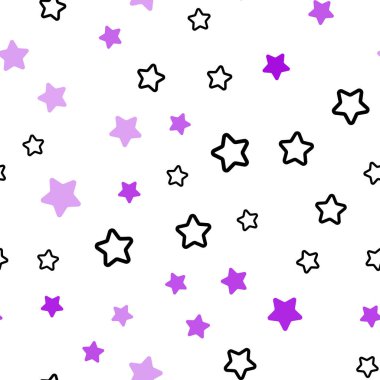 Koyu pembe, mavi güzel yıldız ile sorunsuz doku vektör. Yıldız ile renkli illüstrasyon parlayan. Desen tasarım kumaş, duvar kağıtları.