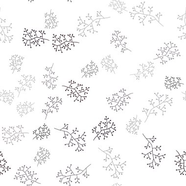 Koyu kırmızı vektör dalları ile sorunsuz doğal arka plan. Renkli resimde doodle tarzı yapraklar, dallar ile. Doku pencere panjur, perdeler için.