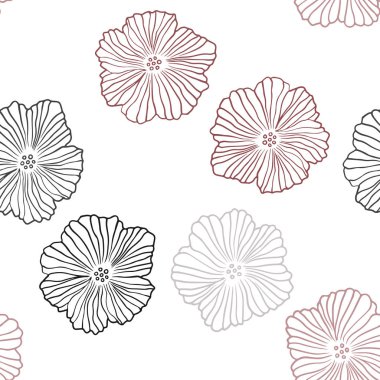 Koyu kırmızı çiçekler ile sorunsuz zarif desen vektör. Renkli resimde doodle tarzı çiçekli. Kartvizit, Web siteleri için şablon.