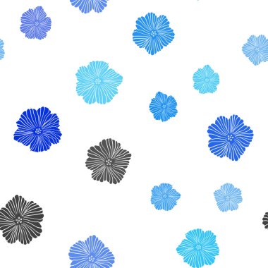 Hafif mavi vektör sorunsuz zarif ile duvar kağıdı çiçekler. Modern Soyut illüstrasyon çiçekli. Kartvizit, Web siteleri için şablon.