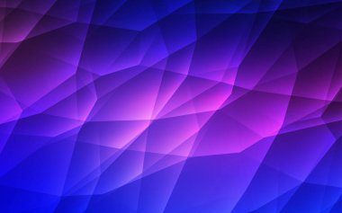 Pembe ışık, vektör düzen hatları, üçgenler ile mavi. Üçgenler ile soyut degrade illüstrasyon. Duvar kağıtları için şablon.