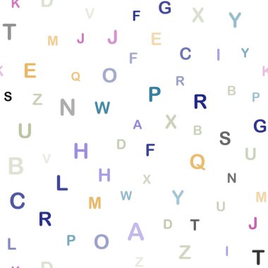 Işık çok renkli vektör izole harflerle sorunsuz şablonu. Renkli illüstrasyon izole harflerle parlayan. Tekstil, kumaş, duvar kağıtları için tasarım.