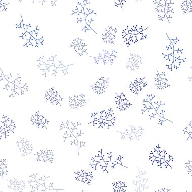 Hafif mavi vektör sorunsuz doodle zemin dalları ile. İllüstrasyon soyut şablonundaki karalamalar ile. Desen için modaya uygun Kumaş, duvar kağıtları.