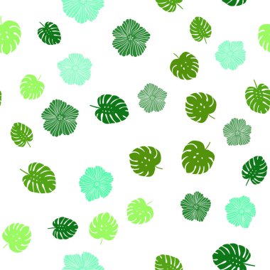 Işık yeşil vektör sorunsuz doodle deseni çiçekli, yaprakları. Glitter soyut resimde yaprak ve çiçek ile. Tasarım için duvar kağıdı, kumaş üreticileri.