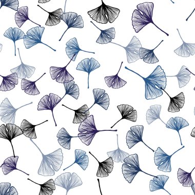 Koyu pembe, mavi vektör sorunsuz doodle zemin ile bırakır. Belirsiz bir soyut illüstrasyon yaprakları karalamalar tarzı ile. Doku pencere panjur, perdeler için.