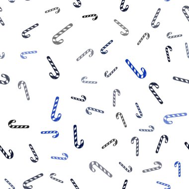 Tatlı Noel sopa ile ışık mavi vektör sorunsuz şablonu.