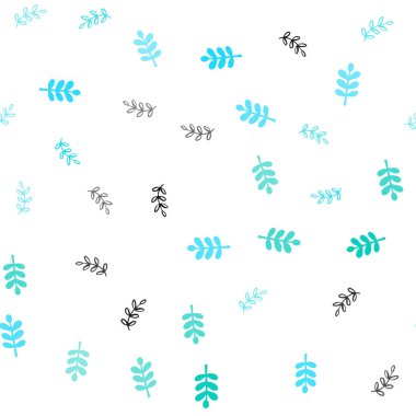 Koyu mavi vektör sorunsuz doodle arka plan yaprakları ile. gradyan ile zarif doğal desen yapraklarda. Tasarım için duvar kağıdı, kumaş üreticileri.