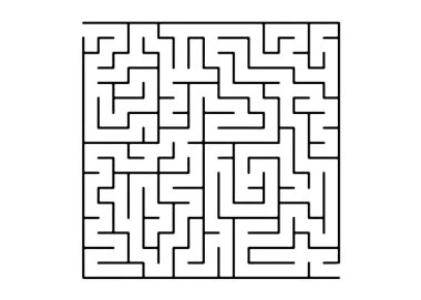 Beyaz vektör desen siyah bir labirent ile. Siyah ve beyaz labirent basit bir tarzda. Desen boş zaman görevler, Oyunlar için.