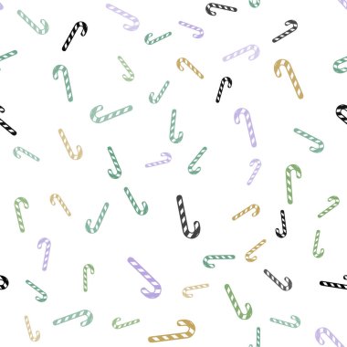 Hafif çokrenkli vektörsüz şablon ve tatlı noel çubukları.