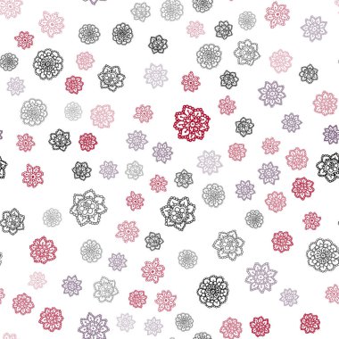 Hafif pembe, kırmızı vektör güzel kar taneleri ile sorunsuz kapak. Bulanık dekoratif tasarım kar ile xmas tarzında. Kartvizit, Web siteleri için şablon.