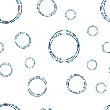 Hafif mavi vektör daire şekilleri ile sorunsuz düzeni. Soyut illüstrasyon renkli baloncuklar doğa tarzı ile. Desen tasarım kumaş, duvar kağıtları.