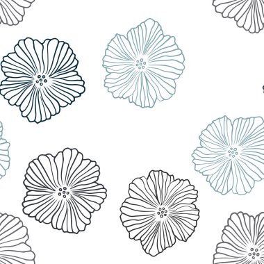 Koyu mavi vektör çiçekli sorunsuz doğal çizimleri. Modern Soyut illüstrasyon çiçekli. Kartvizit, Web siteleri için şablon.