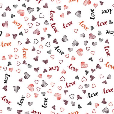 Koyu kırmızı vektör alıntı Love You, kalpleri ile sorunsuz kapak. Metin Love You, kalpleri ile doodle tarzında dizayn. Kartvizit, Web siteleri için şablon.