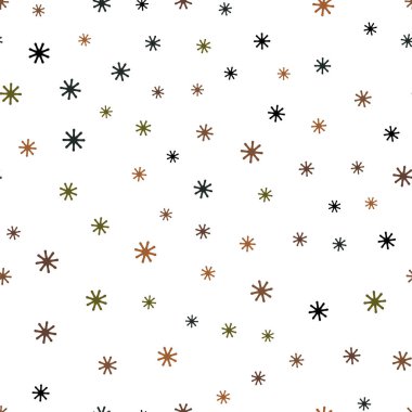 Koyu yeşil, sarı vektör Noel kar taneleri ile seamless modeli. Renkli dekoratif tasarım kar ile xmas tarzında. Tasarım için duvar kağıdı, kumaş üreticileri.