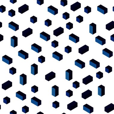 Koyu mavi kare tarzı kesintisiz, izometrik desen vektör. Dikdörtgenler ile soyut degrade illüstrasyon. Kartvizit, Web siteleri için şablon.