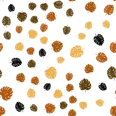 Yaprakları ile ışık turuncu vektör sorunsuz doodle düzeni. Modern geometrik soyut illüstrasyon ile bırakır. Tasarım için duvar kağıdı, kumaş üreticileri.