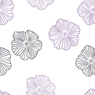 Koyu pembe vektör sorunsuz doodle zemin çiçek ile. İllüstrasyon soyut doodle renkli çiçekli. Doku pencere panjur, perdeler için.