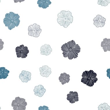 Koyu mavi vektör çiçekli sorunsuz doğal çizimleri. Çiçekli renkli illüstrasyon parlayan. Tekstil, kumaş, duvar kağıtları için tasarım.