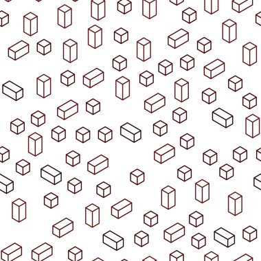 Koyu kırmızı rhombus kesintisiz, izometrik şablonuyla vektör. Dikdörtgenler renkli gradyan ile arka plan üzerinde. Desen için modaya uygun Kumaş, duvar kağıtları.