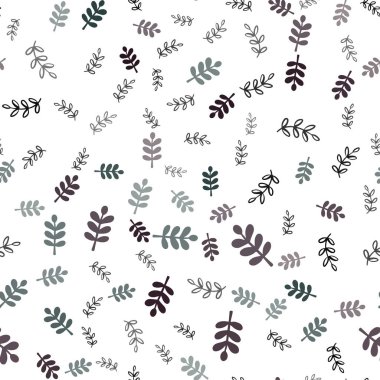 Koyu mavi, yeşil yapraklar, dallar ile sorunsuz doodle desen vektör. Beyaz arka plan üzerinde kabataslak karalamalar. Tekstil, kumaş, duvar kağıtları için tasarım.