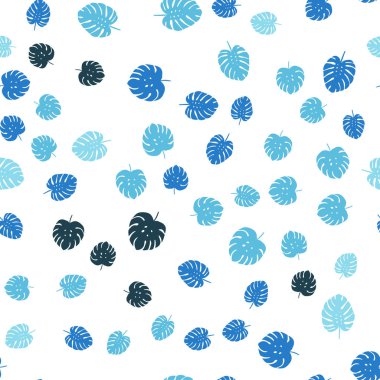 Koyu mavi yaprakları ile sorunsuz soyut tasarım vektör. Yarım yamalak karalamalar ile arka plan bulanık yapraklarda. Tasarım için duvar kağıdı, kumaş üreticileri.