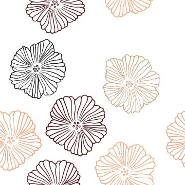 Koyu kırmızı çiçekler ile sorunsuz zarif duvar kağıdı vektör. Renkli resimde doodle tarzı çiçekli. Doku pencere panjur, perdeler için.