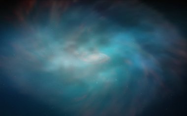 Galaksi yıldızlı koyu mavi vektör arkaplan. Renkli kozmik yıldızlı soyut çizimler. Kozmik arkaplanlar için şablon.