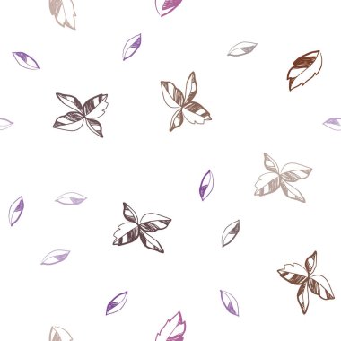 Koyu pembe, kırmızı yaprakları ile Dikişsiz soyut desen vektör. Doodle yaprakları gradyan ile Origami tarzında Illustration. Desen için modaya uygun Kumaş, duvar kağıtları.