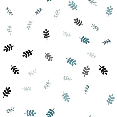 Hafif mavi vektör yaprakları ile sorunsuz zarif şablonu. Bulanık tarzı ile yeni renkli resimde bırakır. Desen için modaya uygun Kumaş, duvar kağıtları.