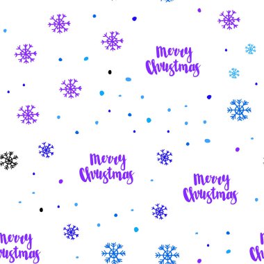 Hafif pembe, mavi vektör sorunsuz kapak güzel kar taneleri ile. Kar Noel tarzı ile parlayan renkli resimde. Tekstil, kumaş, duvar kağıtları için tasarım.