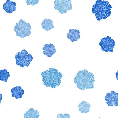 Hafif mavi vektör çiçek ile seamless zarif modeli. Çiçekler beyaz arka plan üzerinde gradyan ile. Kartvizit, Web siteleri için şablon.