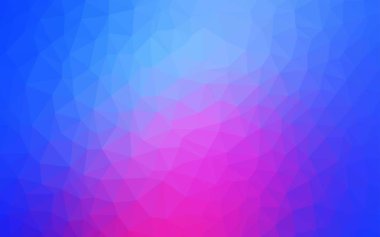 Açık pembe, mavi vektör çokgen desen. Origami tarzında gradyan ile geometrik çizim. Broşürünüz için yepyeni bir tasarım..