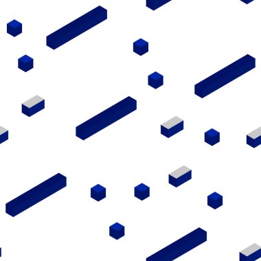 Koyu mavi kare tarzı kesintisiz, izometrik desen vektör. Dikdörtgenler ile soyut degrade illüstrasyon. Tasarım için duvar kağıdı, kumaş üreticileri.