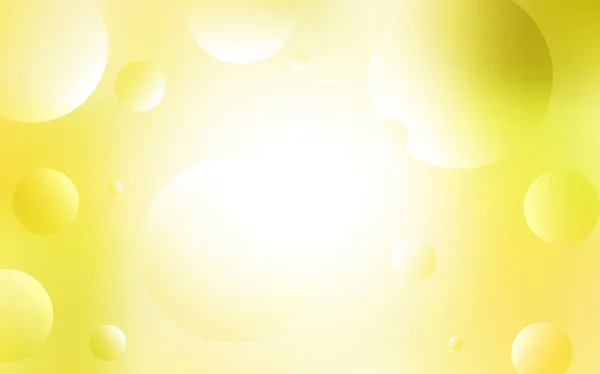 Světle Žluté Vektor Šablona Kruhy Ilustrace Sadou Zářivě Barevné Abstraktní — Stockový vektor