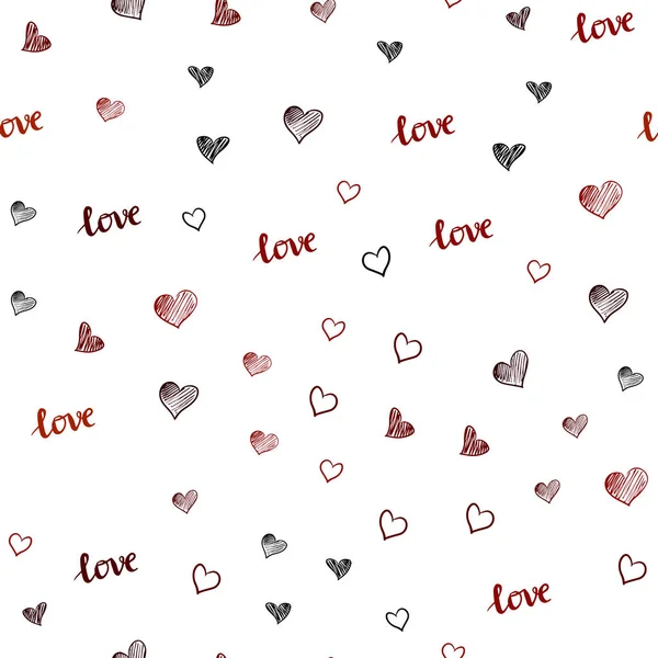 Темно Красный Вектор Бесшовный Шаблон Фразой Любовь Сердца Романтическая Иллюстрация — стоковый вектор