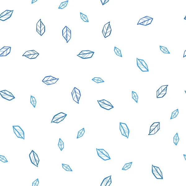 Fond Abstrait Sans Couture Vecteur Bleu Clair Avec Des Feuilles — Image vectorielle