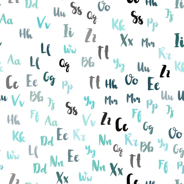 Hellblauer Vektor Nahtlose Textur Mit Abc Zeichen Verschwommenes Design Einfachen — Stockvektor