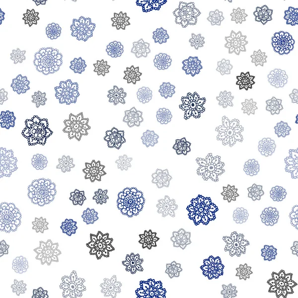 Tmavě Modrý Vektor Bezešvé Přikryjeme Krásné Sněhové Vločky Dekorativní Svítící — Stockový vektor
