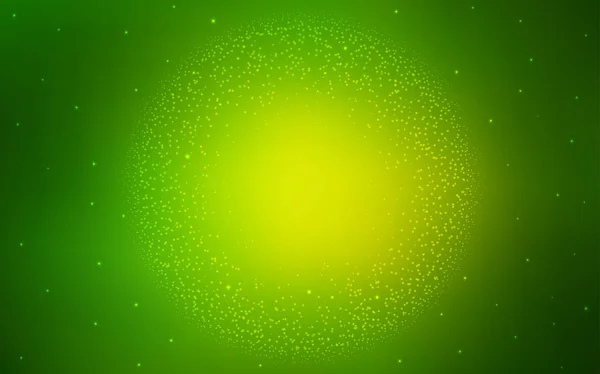 Plantilla Vectorial Light Green Con Estrellas Espaciales Ilustración Colores Brillantes — Vector de stock