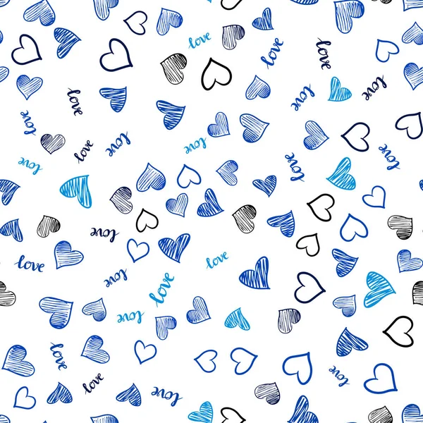 Couvercle Sans Couture Vecteur Bleu Clair Avec Citation Love You — Image vectorielle