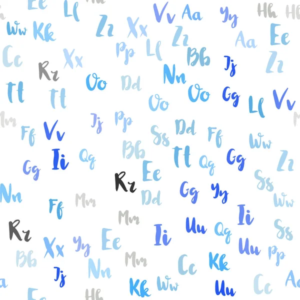 Texture Transparente Vecteur Bleu Clair Avec Caractères Abc Illustration Colorée — Image vectorielle