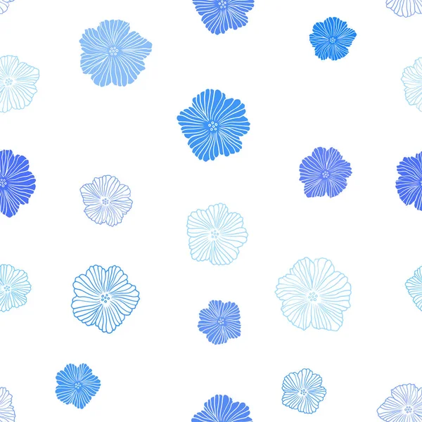Hellblauer Vektor Nahtlose Abstrakte Gestaltung Mit Blumen Nagelneue Farbige Illustration — Stockvektor