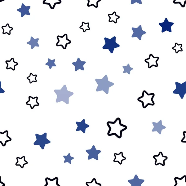 Patrón Inconsútil Vector Azul Oscuro Con Estrellas Navidad Ilustración Decorativa — Archivo Imágenes Vectoriales