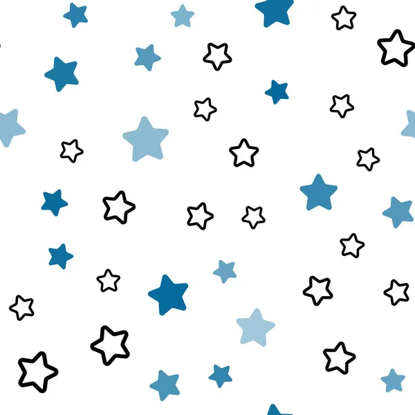 Dark Blue Vector Seamless Pattern Christmas Stars Blurred Decorative Design — Stock Vector