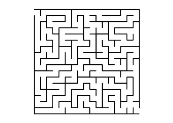 Layout Vetorial Branco Com Labirinto Preto Enigma Labirinto Preto Branco —  Vetores de Stock