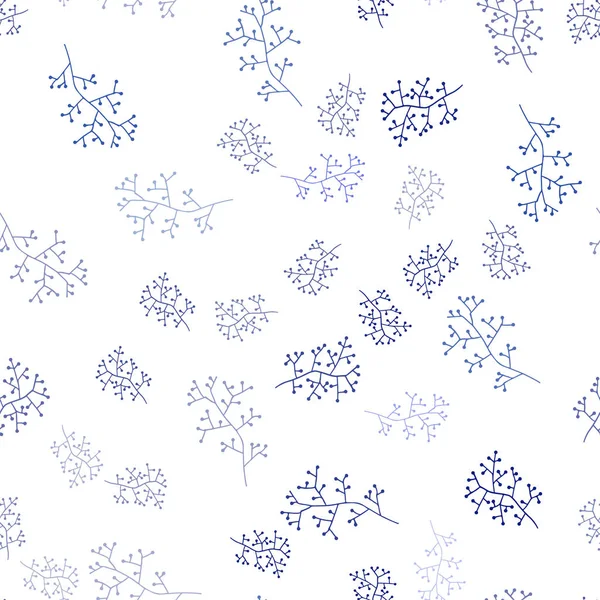 Fond Bleu Clair Vecteur Sans Couture Doodle Avec Des Branches — Image vectorielle