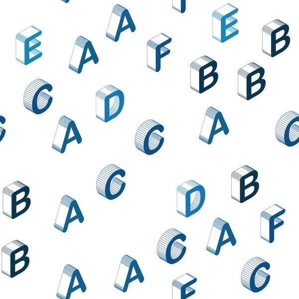 光の青いベクトル ラテン系のアルファベットとシームレスなレイアウト アルファベットの標識ある スタイルにカラフルなグラデーション デザイン トレンディなファブリック 壁紙のパターン — ストックベクタ