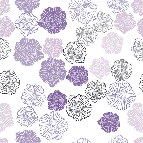 Licht Lila Vektor Nahtlose Elegante Muster Mit Blumen Illustration Mit — Stockvektor