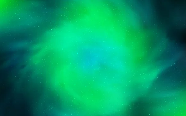 Copertura Vettoriale Verde Chiaro Con Stelle Astronomiche Illustrazione Astratta Scintillante — Vettoriale Stock