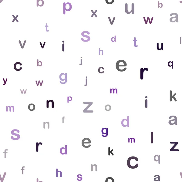 深紫色矢量无缝纹理与 Abc 抽象例证与有色的拉丁字母 网站模板 — 图库矢量图片